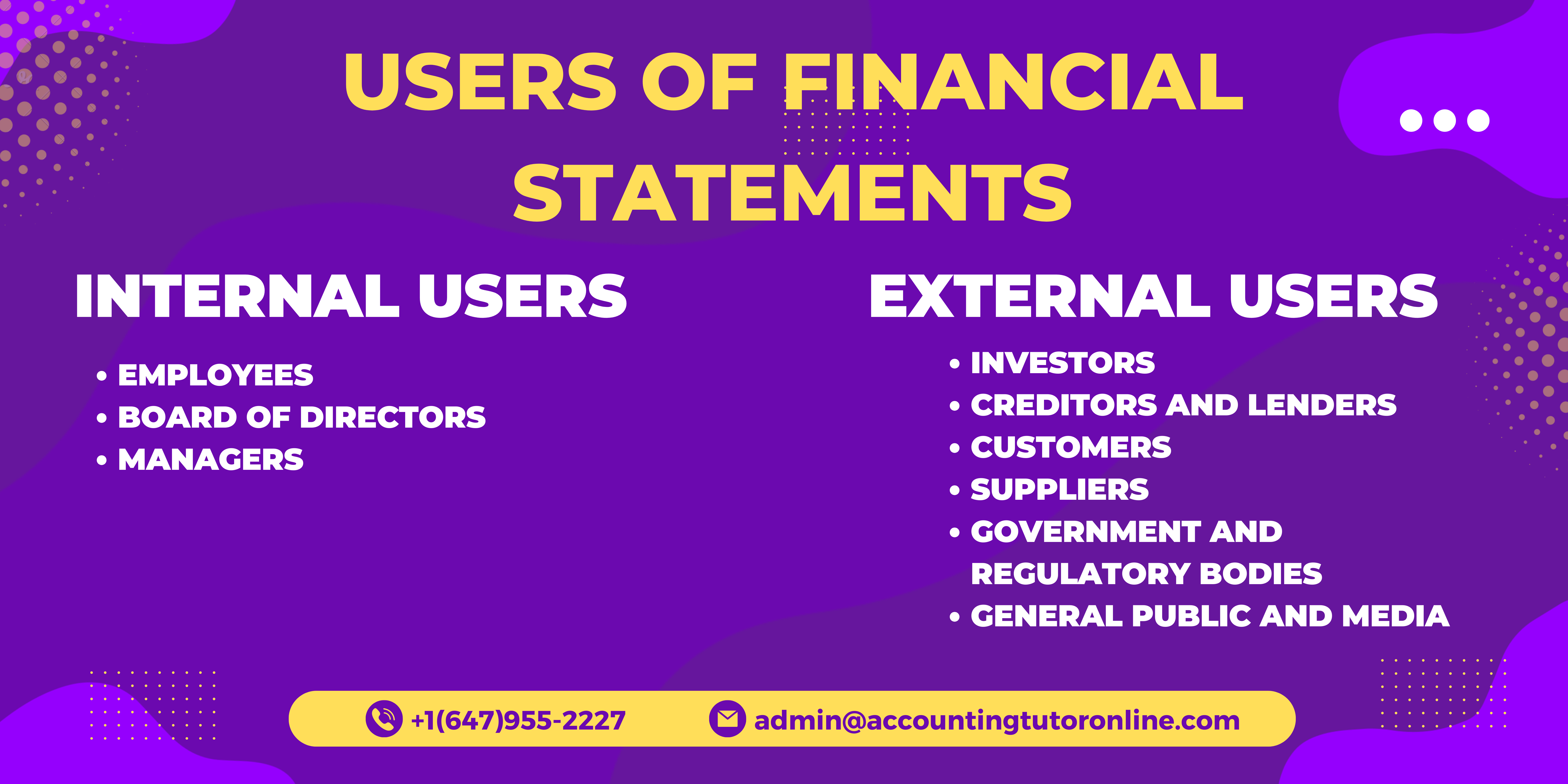 Internal and external users of financial statements