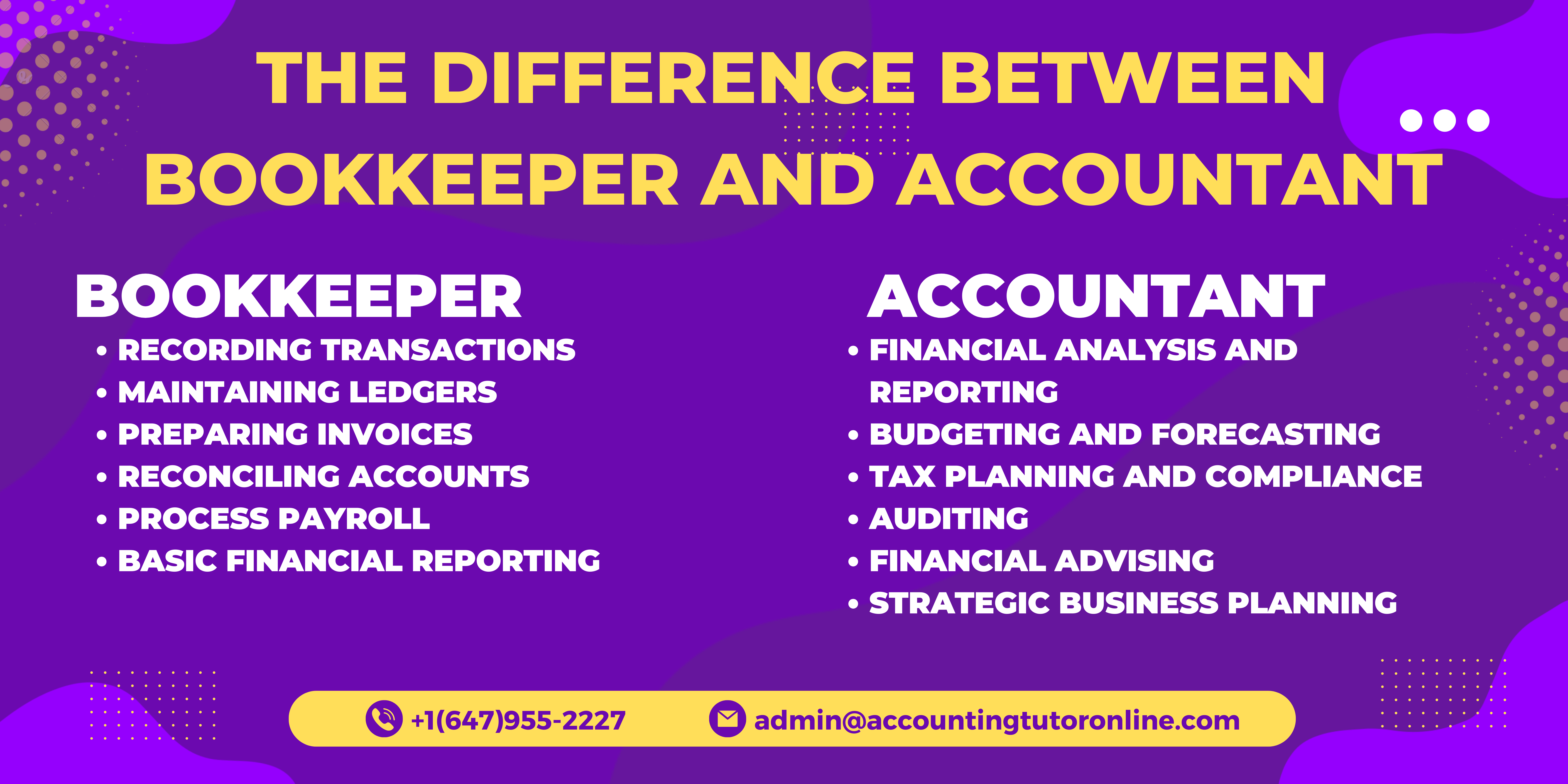 The Difference Between Bookkeeper and Accountant